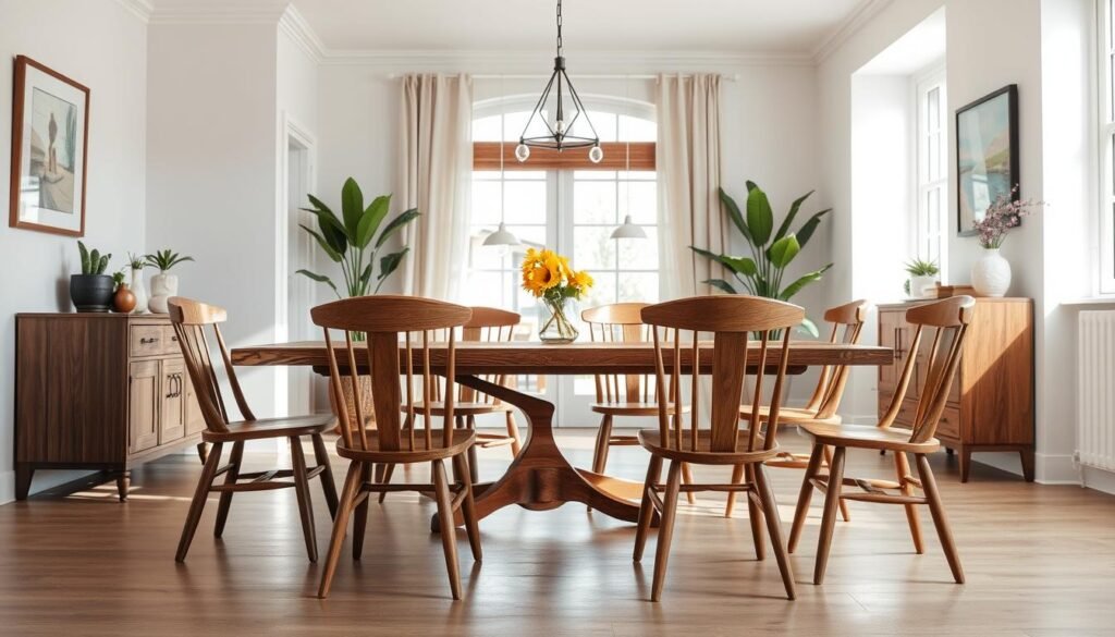 Chaises en bois dans une salle à manger